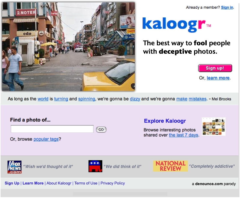 Kaloogr, the new sharing service for deceptive photos